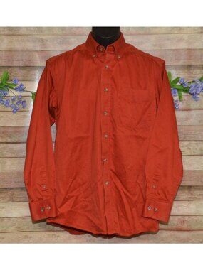 Ariat Deep Red Men's Button Down Long Sleeve Cotton Cowboy Dress Shirt Size M